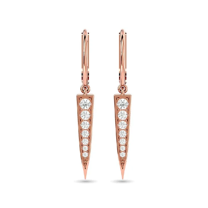 women's emerald earrings -Diamond Fashion Earrings 1/6 ct tw in 10K Rose Gold