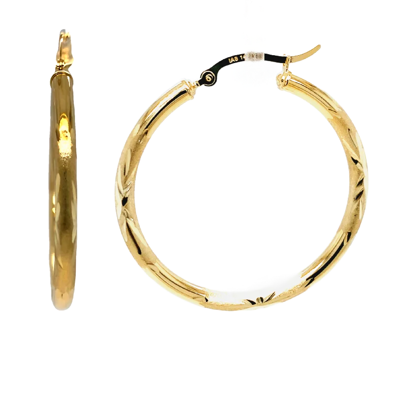 women's hoop earrings -14K Yellow Gold 1 1/2" Hoop Earrings