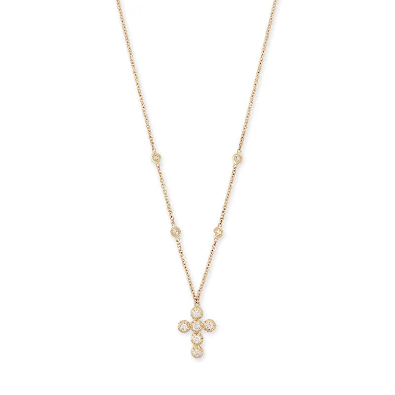 women's birthstone pendant necklace -6 SOPHIA DIAMOND CROSS NECKLACE