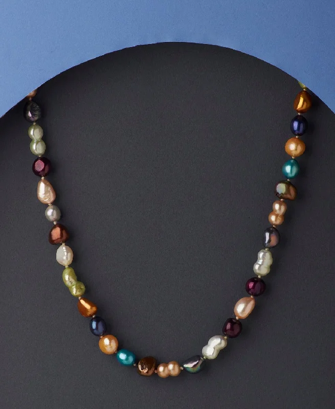 women's jade necklace -Fashionable Real Multi Pearl Necklace