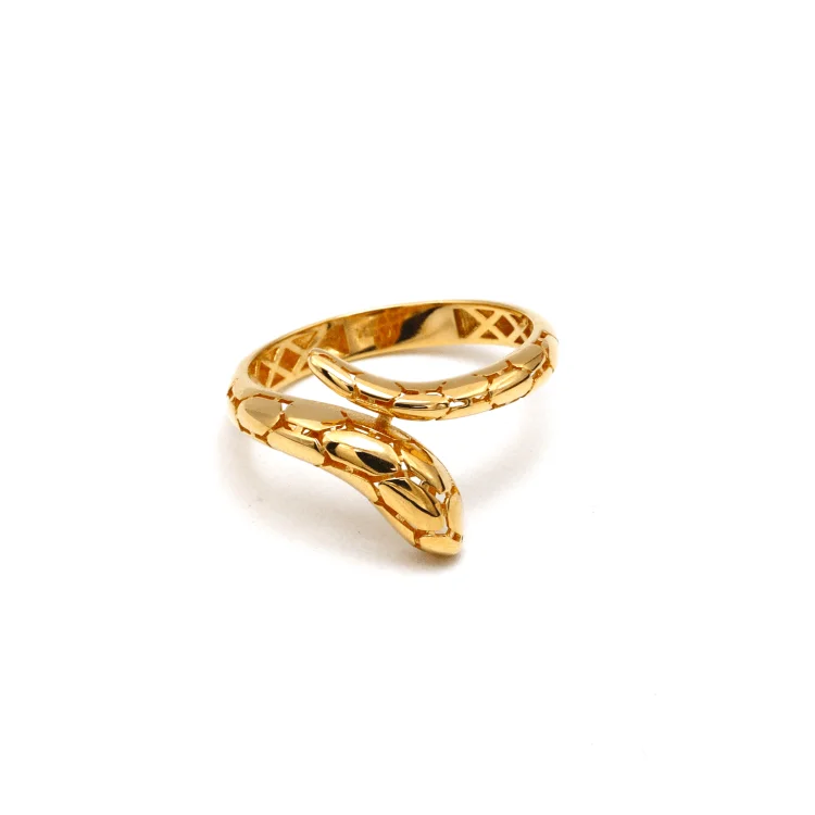 women's engagement ring with sapphire -Real Gold Luxury Serpenti Viper Snake Ring (Size 5) - Model 0259 R2502