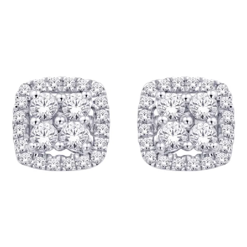 women's luxury earrings -14K White Gold 1/5 Ct.Tw.Diamond Stud Earrings