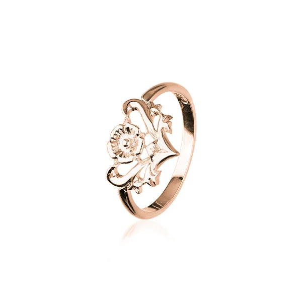 women's engagement ring with matching ring set -Celtic Rose Gold Ring RR162