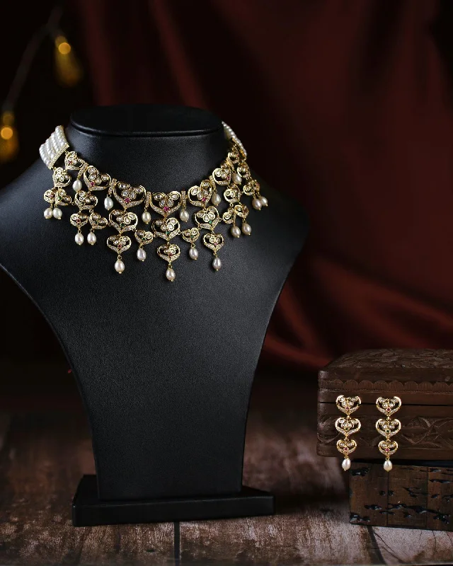 women's wedding necklace -Dazzling Pearl Necklace Set