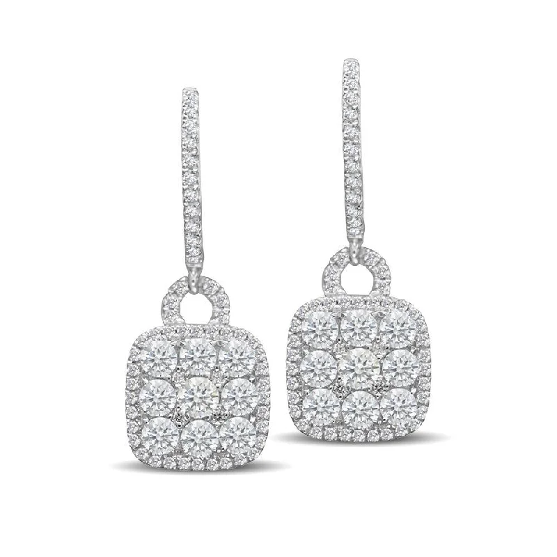 women's heart earrings -14K White Gold 1 1/3 Ct.Tw.Diamond Fashion Earrings