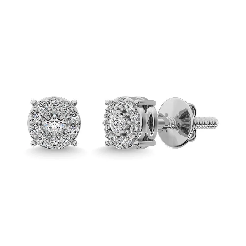 women's birthstone earrings -Diamond 1/20 ct tw Fashion Earrings in Sterling Silver