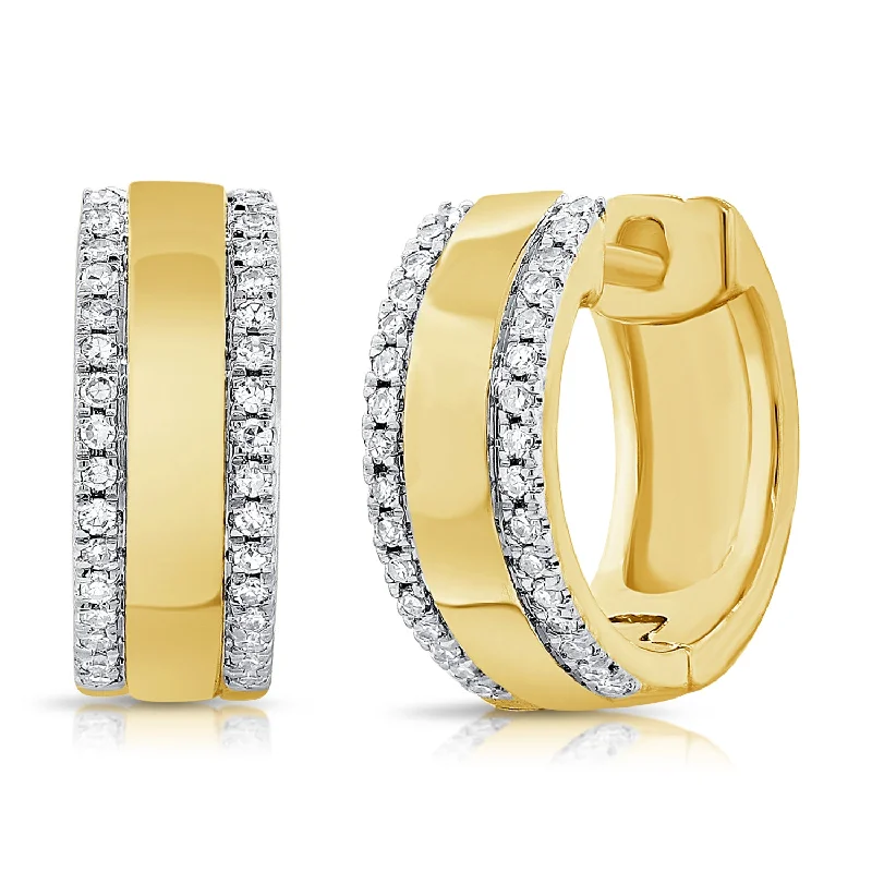 women's engagement earrings -Classic Essential Huggies