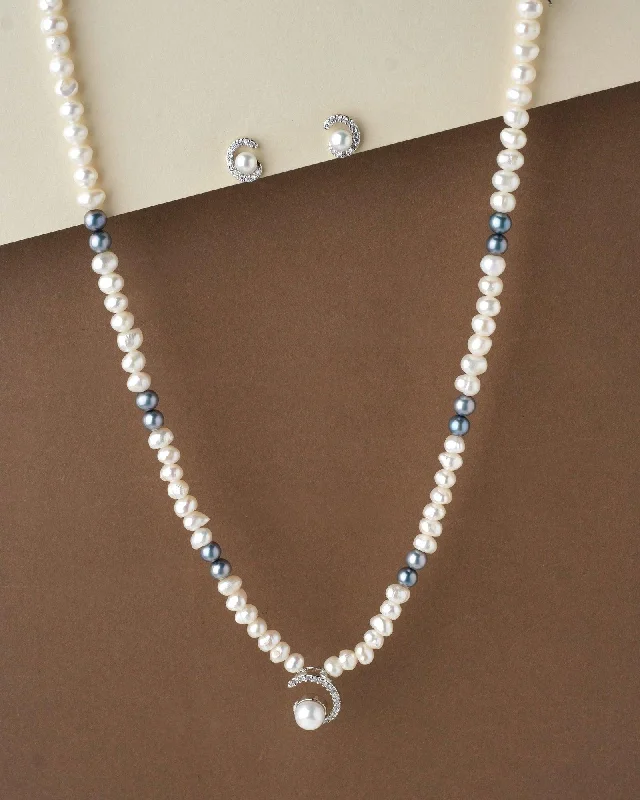 women's luxury necklace -Exquisite Real Pearl Necklace Set