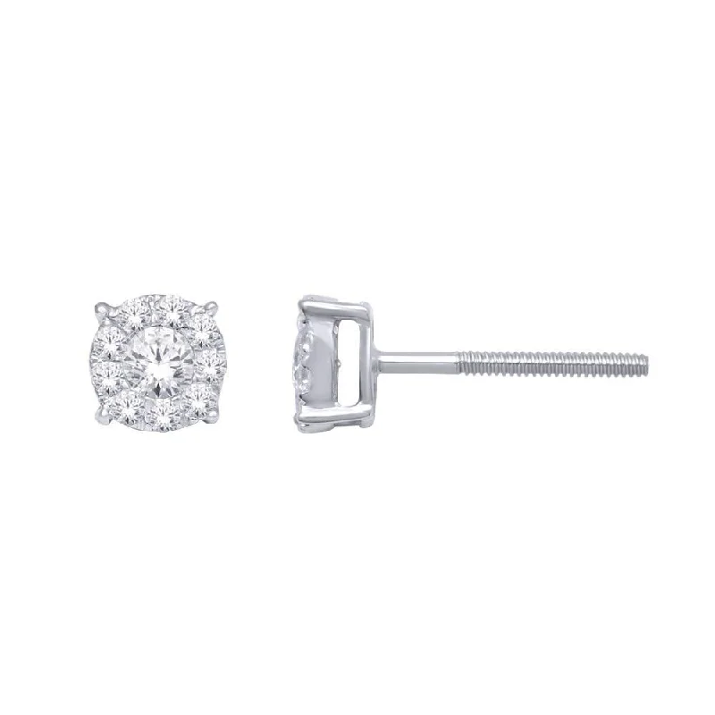 women's cross earrings -14K White Gold 1 1/2 Ct.Tw. Diamond Fashion Earrings