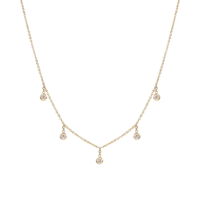 women's jade necklace -5 DIAMOND DROP NECKLACE