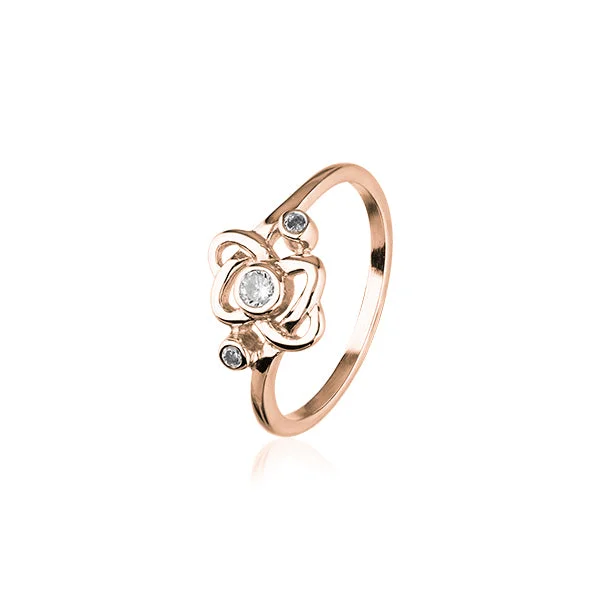 women's engagement ring with matching wedding band -Cupid Rose Gold Ring RCR166