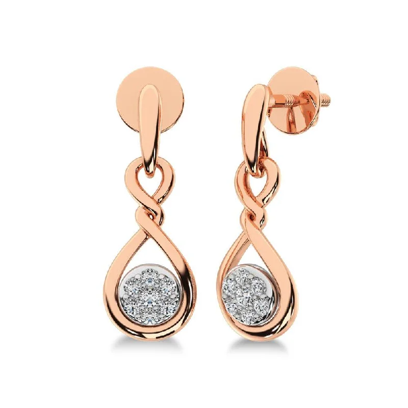 women's vintage earrings -10K Rose Gold 1/4 Ct.Tw. Diamond Danglers Earrings