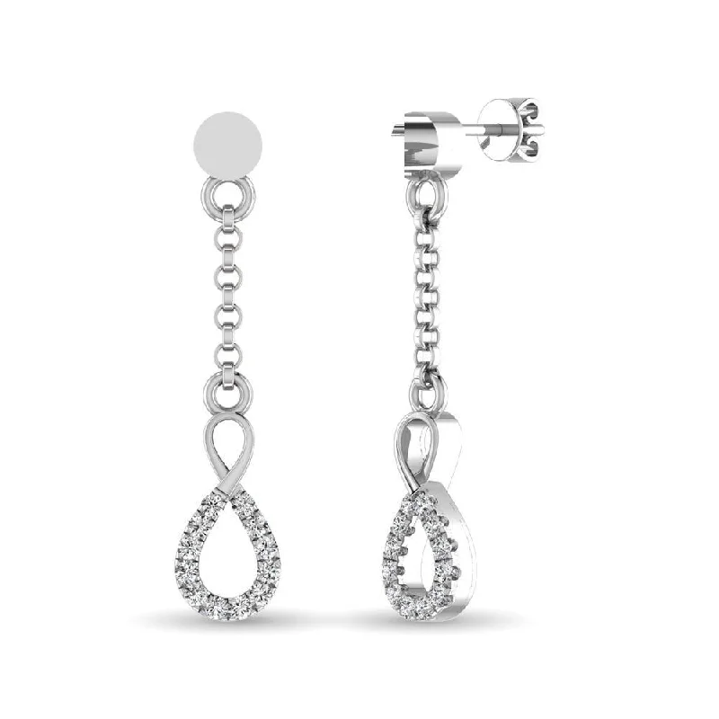 women's infinity earrings -10K White Gold 1/10 Ct.Tw.Diamond Infinity Earrings