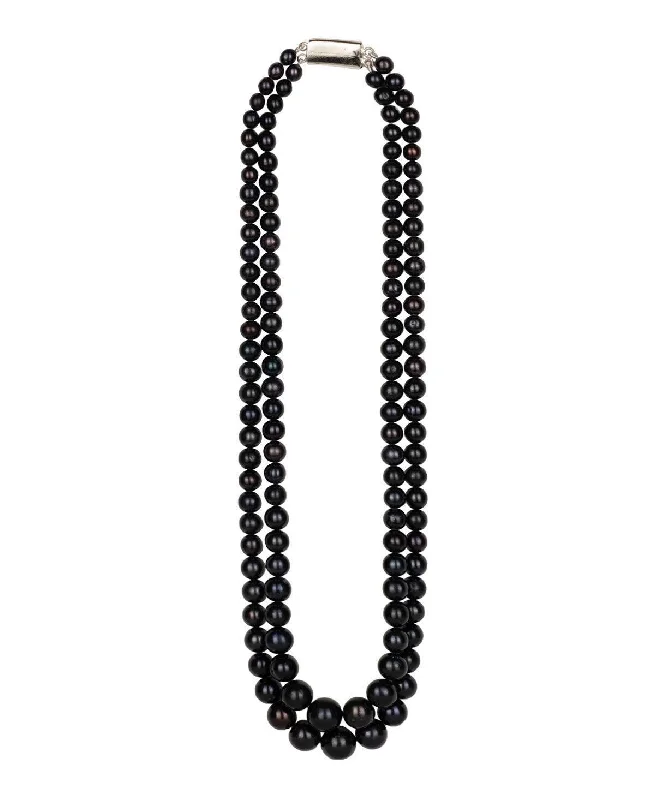 women's cross necklace -Elegant Black Pearl Necklace