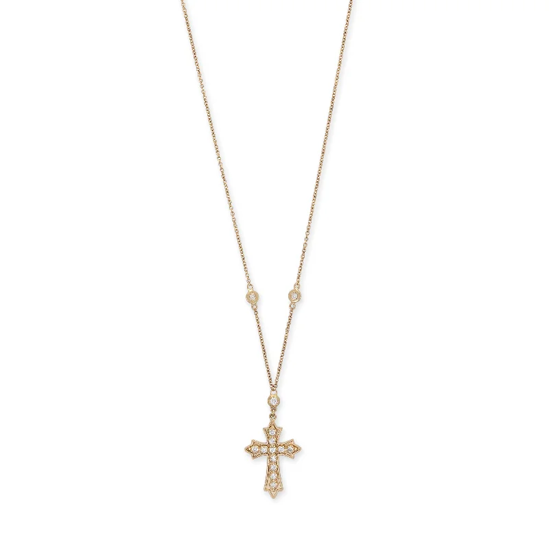 women's crystal pendant necklace -11 SOPHIA DIAMOND CROSS NECKLACE