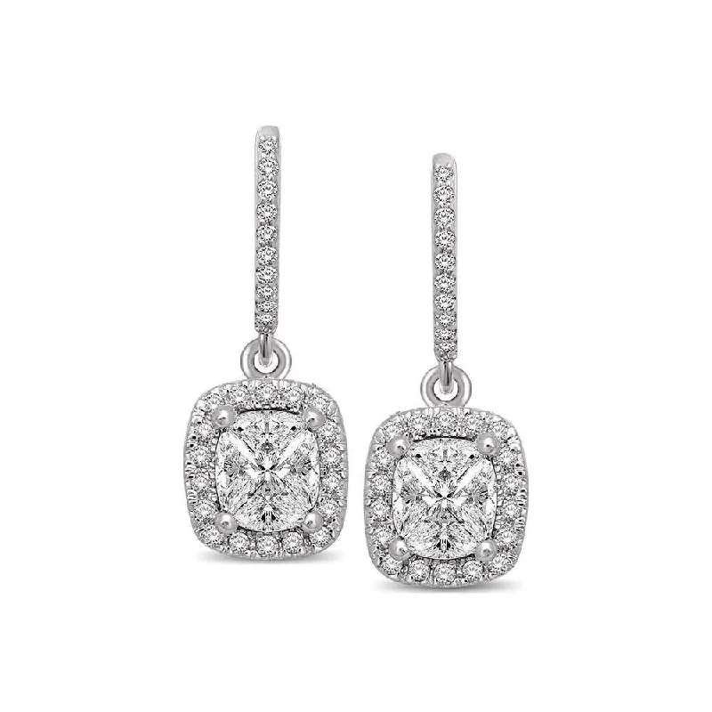 women's cubic zirconia earrings -Lovecuts 14K White Gold 7/10 Ct.Tw.Diamond Fashion Earrings