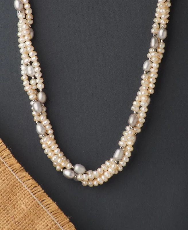 women's sterling silver necklace -Fashionable Real Pearl Necklace