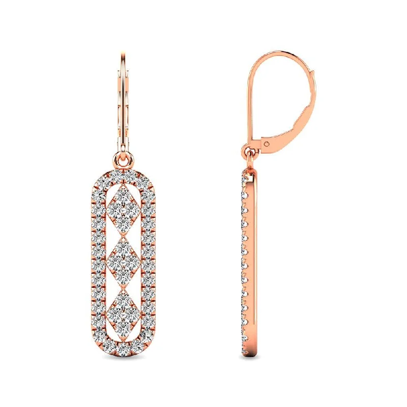 women's teardrop earrings -Diamond 7/8 ct tw Fashion Earrings in 10K Rose Gold