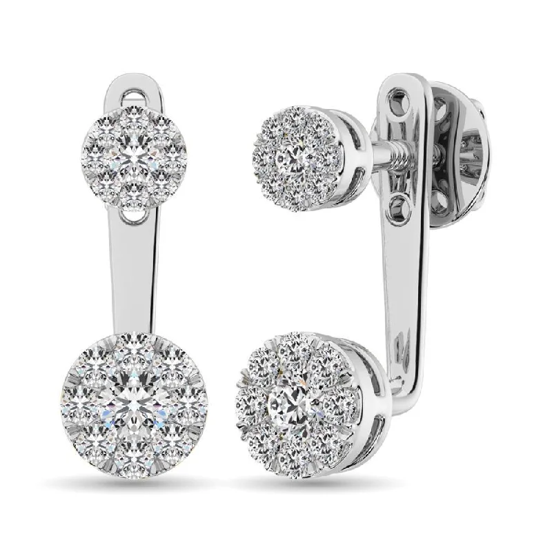 women's hoop earrings -Diamond 1/2.Tw. Fashion Earrings in 10K White Gold