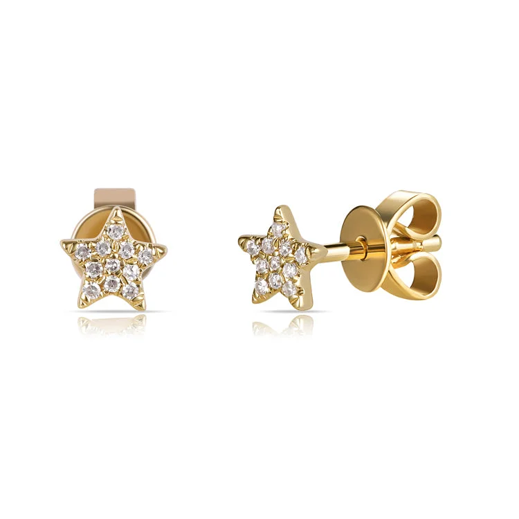 women's silver earrings -OKGs Collection Diamond Star Studs