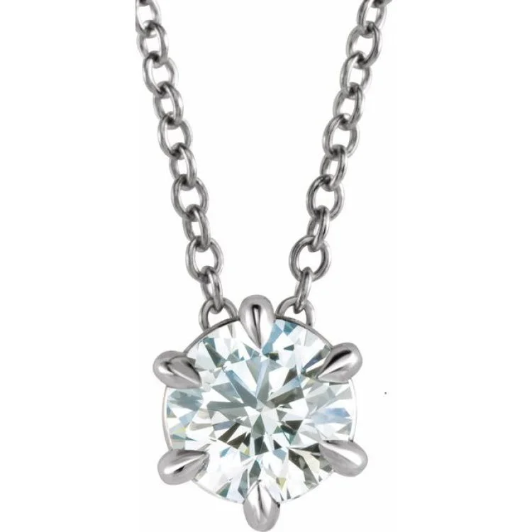 women's diamond heart necklace -14K Rose 1/4 CT Natural Diamond Solitaire 16-18" Necklace