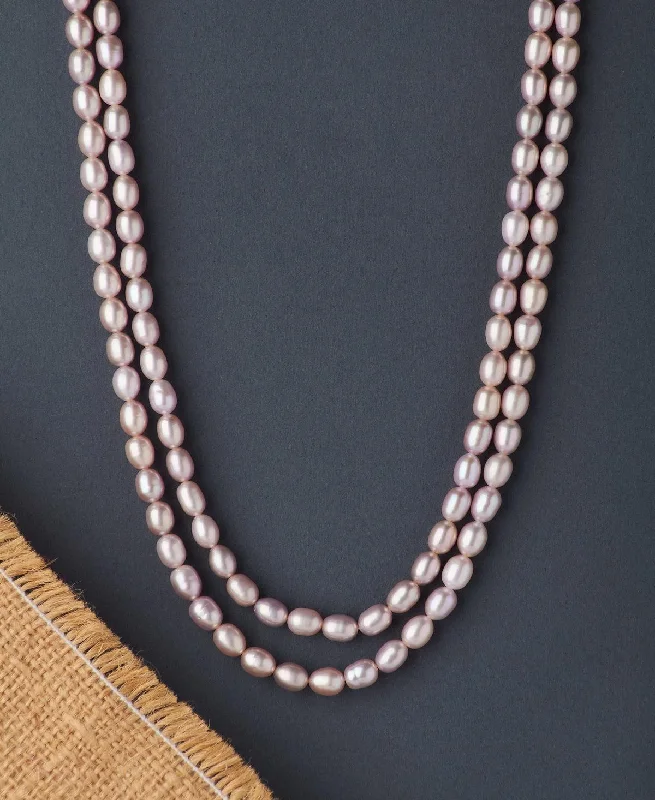 women's silver necklace -Elegant 2 line Pearl Necklace