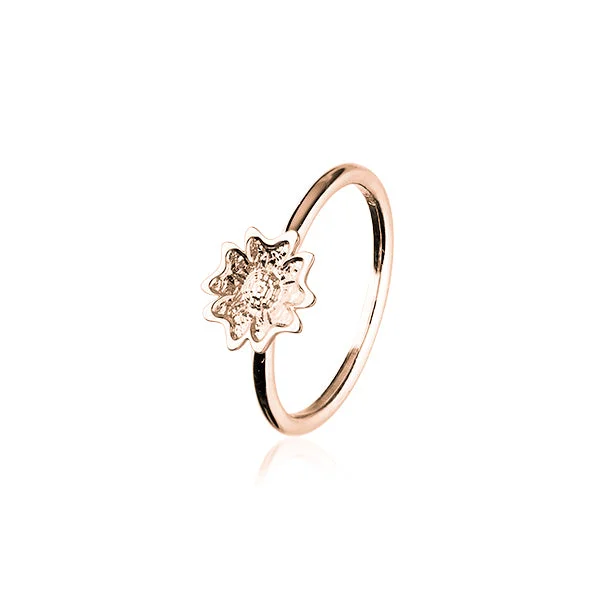 women's engagement ring with platinum band -Scottish Primrose Rose Gold Ring RR410