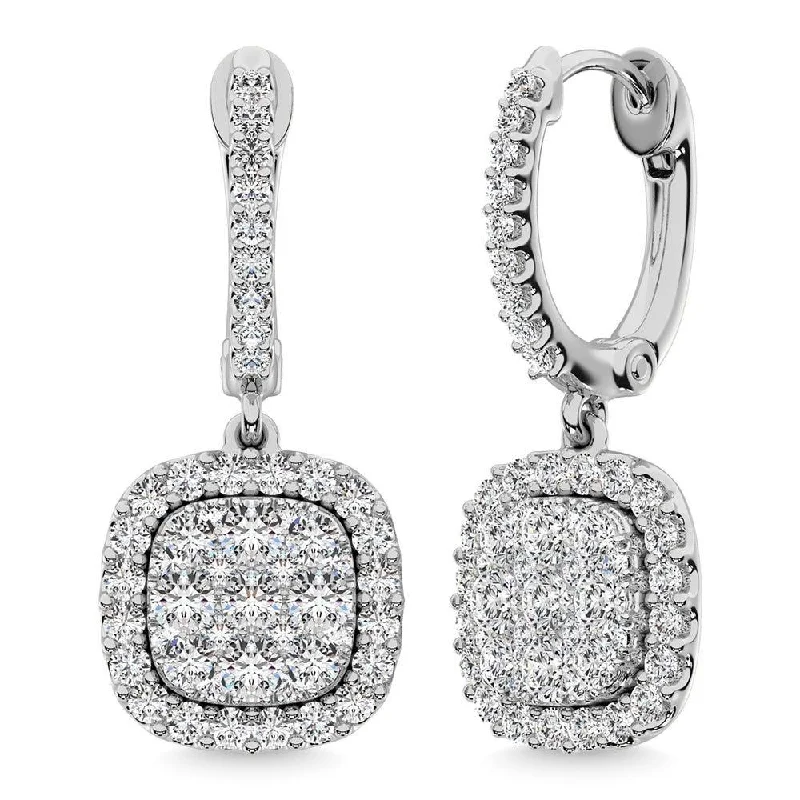 women's sterling silver earrings -Diamond 3/4 Ct.Tw. Danglers Earrings in 14K White Gold