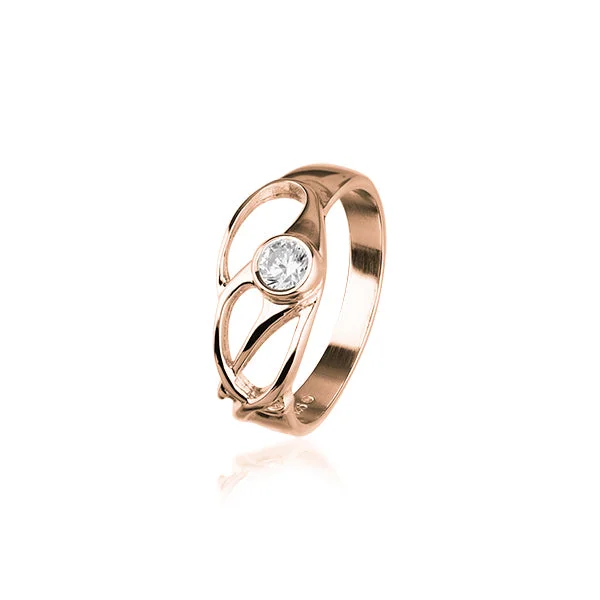 women's engagement ring with oval diamond -Cupid Rose Gold Ring RCR160