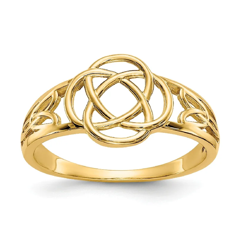 women's engagement ring with bezel setting -14k Polished Ladies Celtic Knot Ring