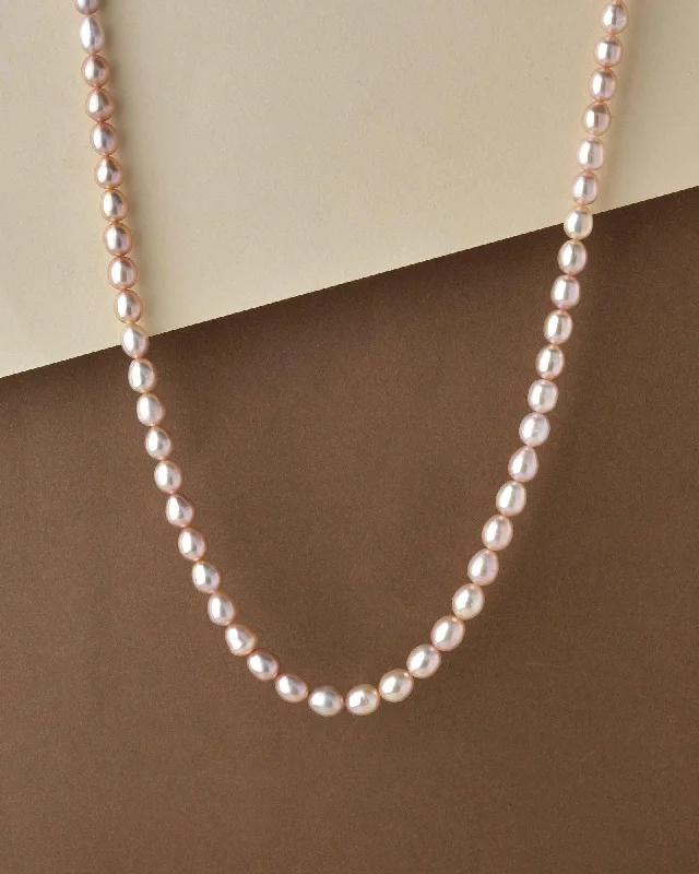 women's wedding pendant necklace -Elegant Real Pearl Necklace