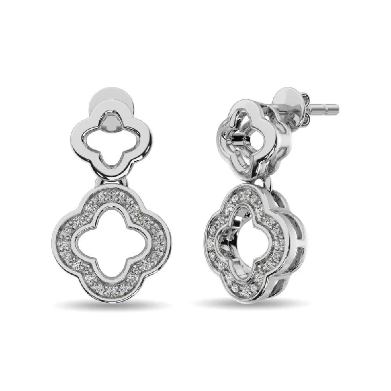 women's celestial earrings -Diamond Fashion Earrings 1/20 ct tw in Sterling Silver