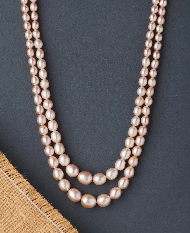 women's statement necklace -Elegant 2 line Pearl Necklace