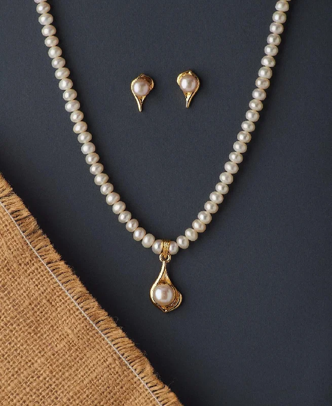 women's opal necklace -Elegant Real Pearl Necklace Set