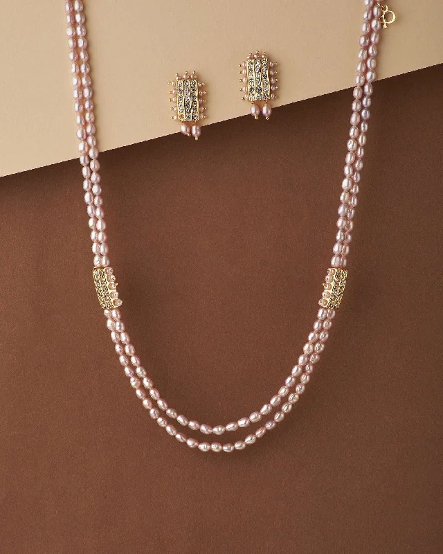 women's adjustable necklace -Elegant Pearl Necklace Set