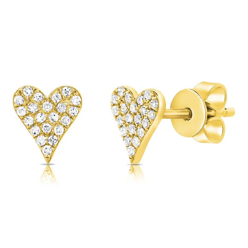 women's statement drop earrings -Diamond Heart Stud available in 14K Yellow/White/Rose Gold