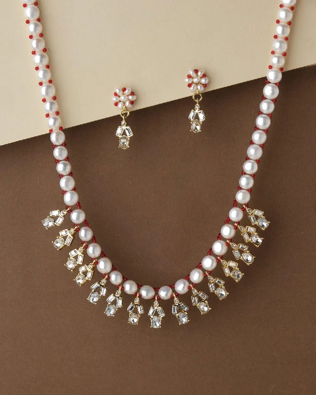 women's nautical necklace -Fashionable Pearl & Beads Necklace Set