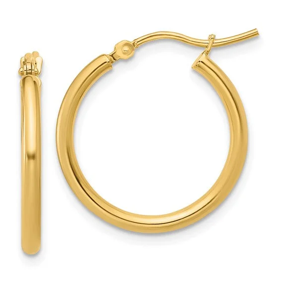 women's small hoop earrings -14K Yellow Gold 1 1/4" Hoop Earrings