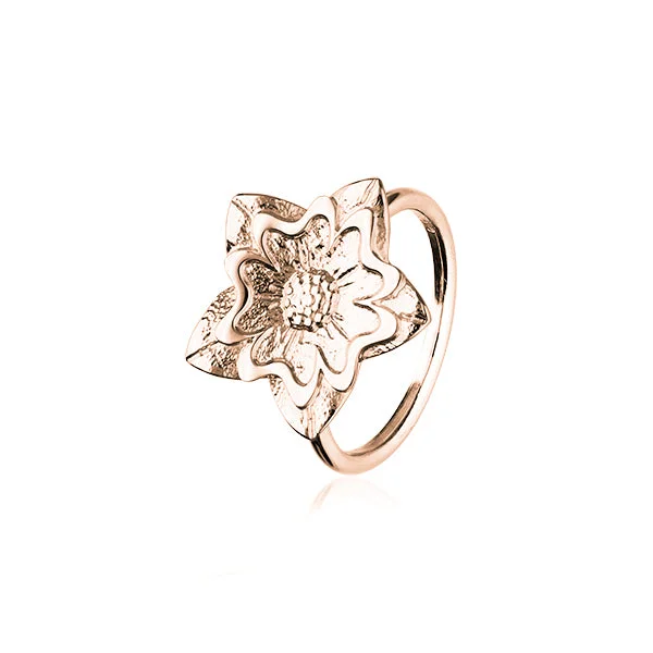 women's engagement ring with rose gold -Scottish Primrose Rose Gold Ring RR412