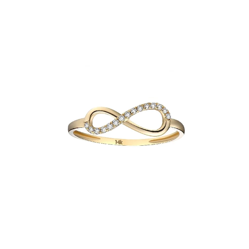 women's engagement ring gold -Infinity Promise Ring | 18K Gold | Moissanite