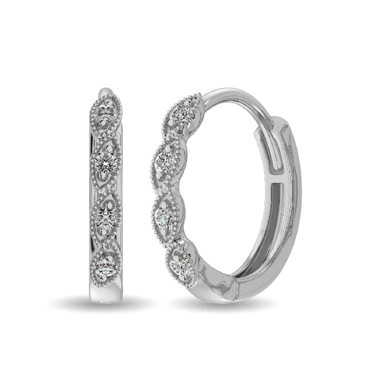 women's luxury earrings -Diamond 1/20 Ct.Tw. Fashion Earrings in 14K White Gold