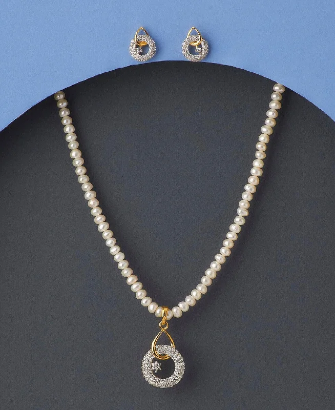 women's heart-shaped necklace -Elegant Pearl Necklace Set