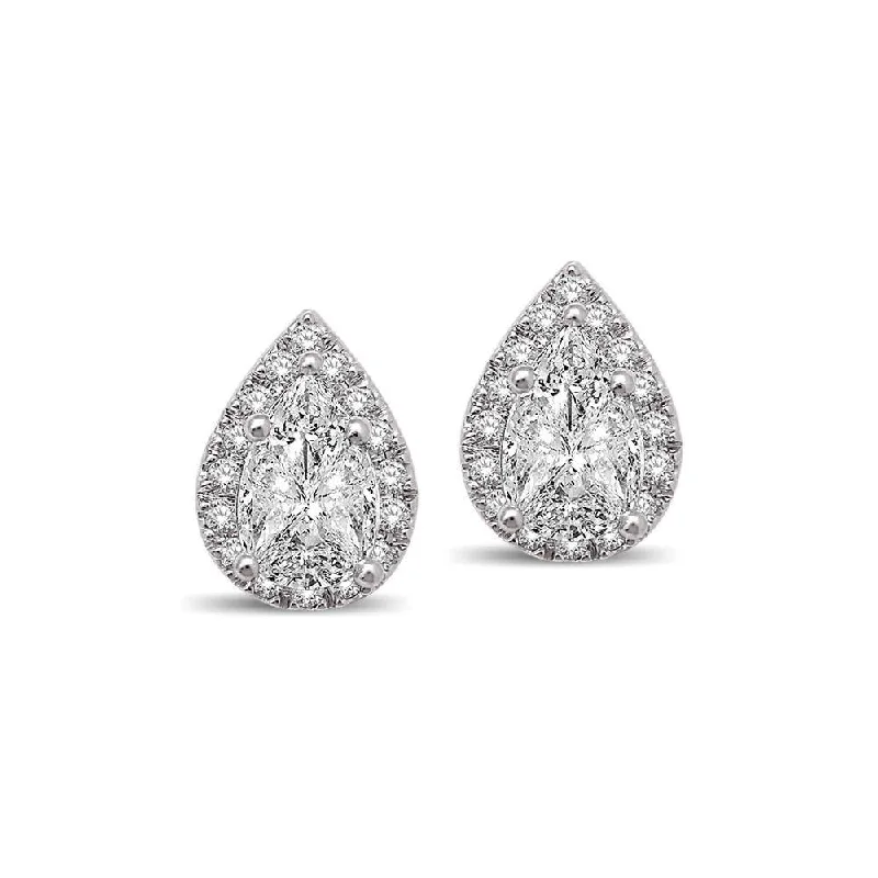 women's trendy earrings -Lovecuts 14K White Gold 5/8 Ct.Tw.Diamond Fashion Earrings