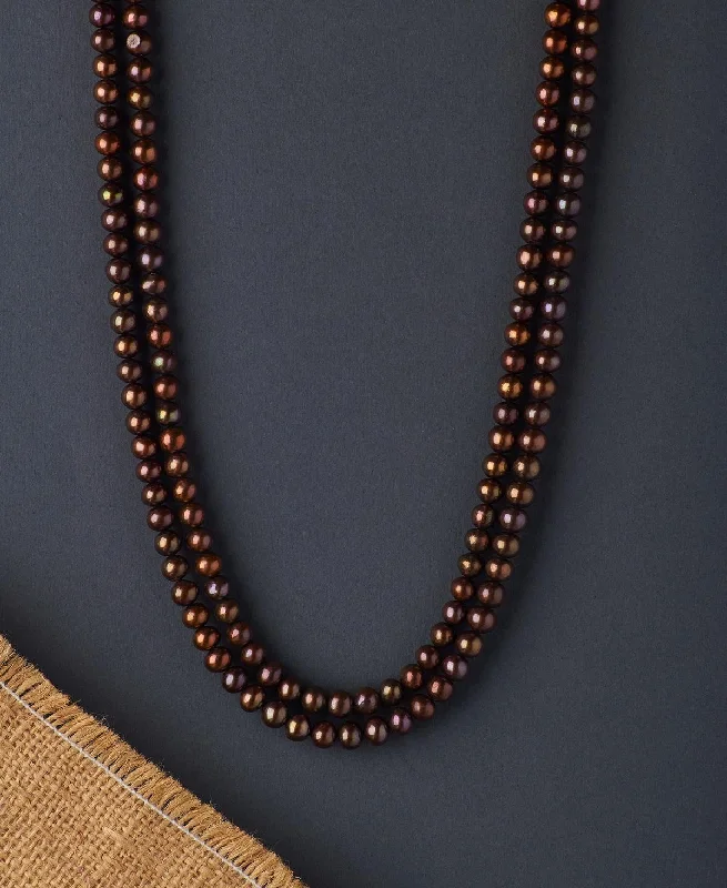 women's celestial necklace -Elegant Brown Pearl Necklace