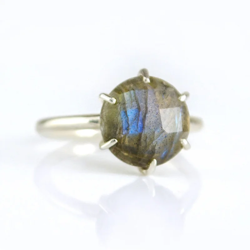 women's engagement ring with subtle elegance -Labradorite Round Prong Set Ring