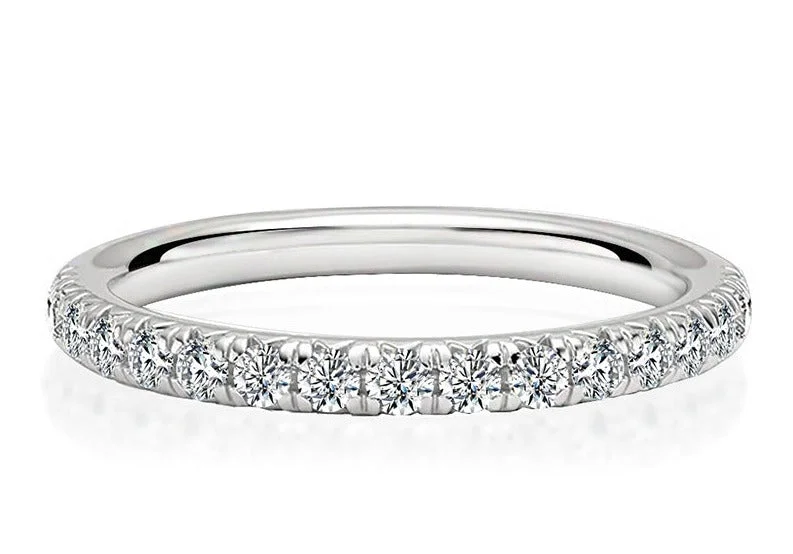 women's engagement ring with solitaire diamond -1 Carat Half Eternity Band Ring Stackable | S925 | Moissanite