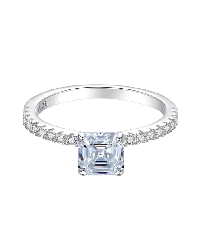 women's engagement ring with cushion cut -1 Carat Princess Cut Ring | S925 | Moissanite