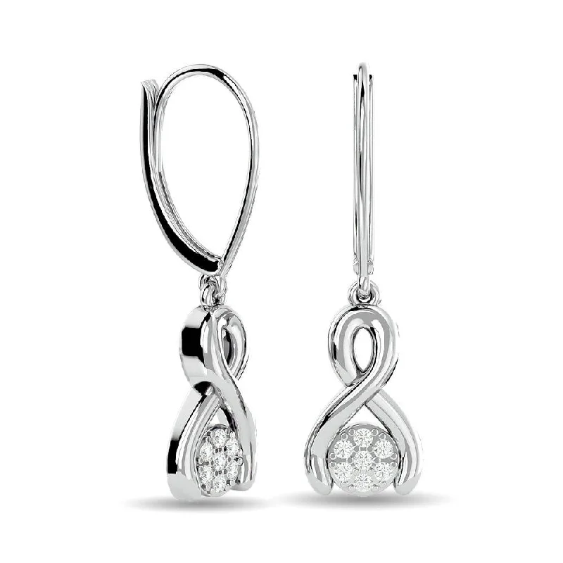 women's designer earrings -Diamond Fashion Earrings 1/6 ct tw in 10K White Gold