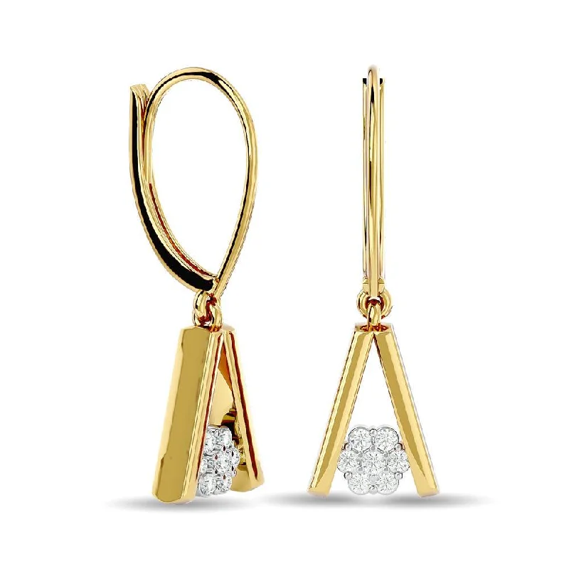 women's sterling silver earrings -Diamond Fashion Earrings 1/10 ct tw in 10K Yellow Gold