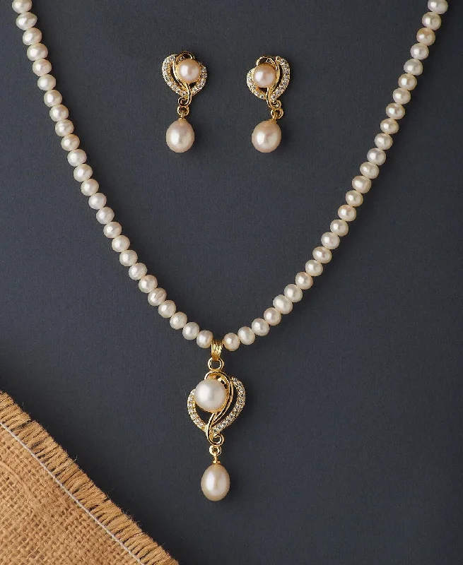 women's star necklace -Elegant Real Pearl Necklace Set